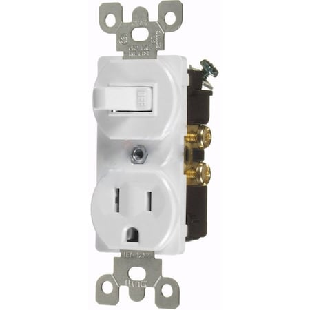 15 AMP Rectangle White Electrical Switch And Outlet Plastic-Aluminum